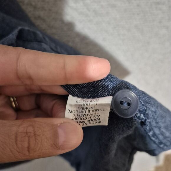 Flax Women's 100% Linen Short Sleeve Back Button Accents Blossom Blouse M - Picture 6 of 7